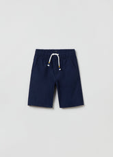 Ovs Cotton Bermuda Shorts With Drawstring